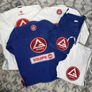 Gracie Jiu-Jitsu Barra BJJ Gi Lot Mens Small A1 White Blue Kimono Equipe Storm